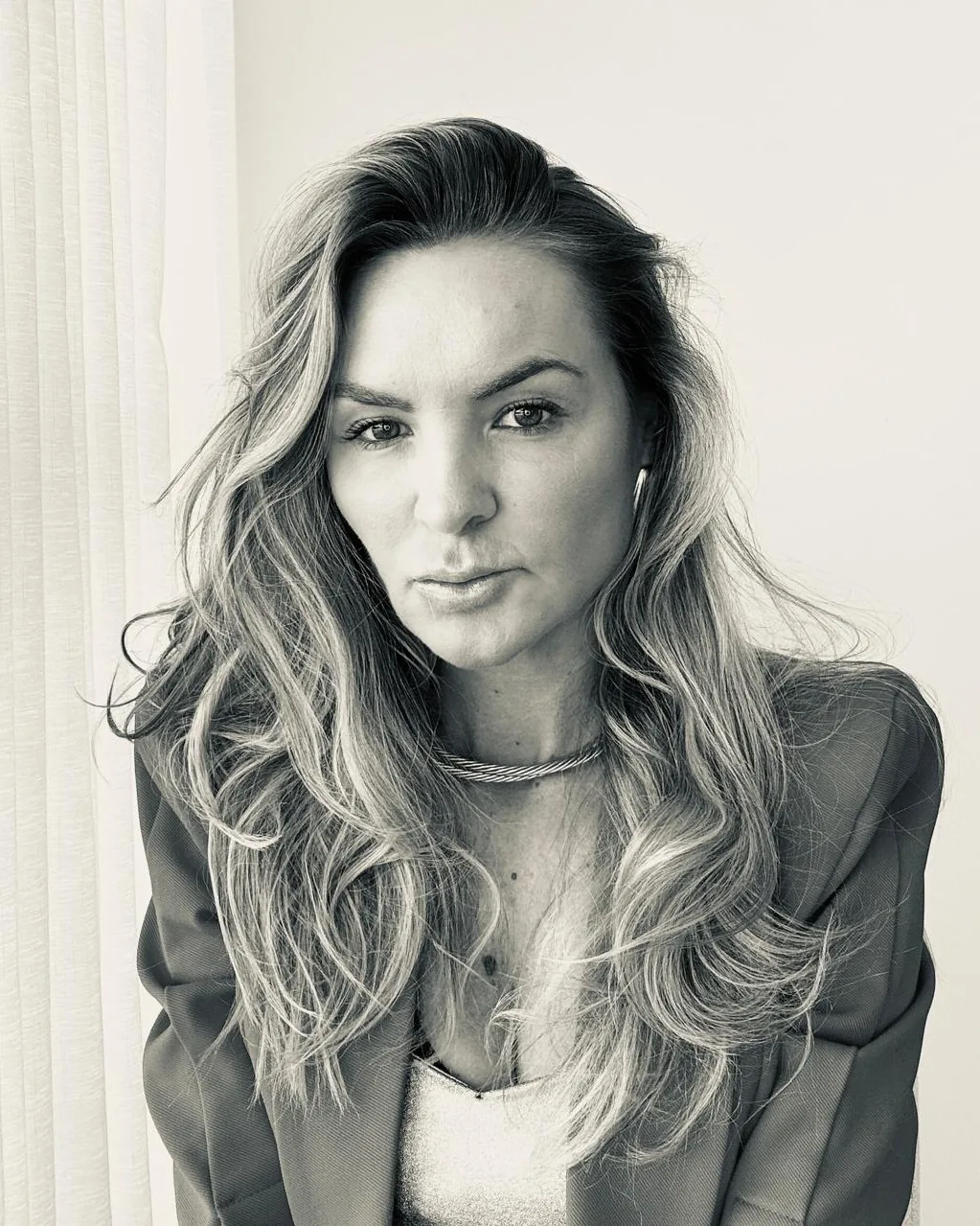 Brianna Pelegrini, official portrait, in black and white